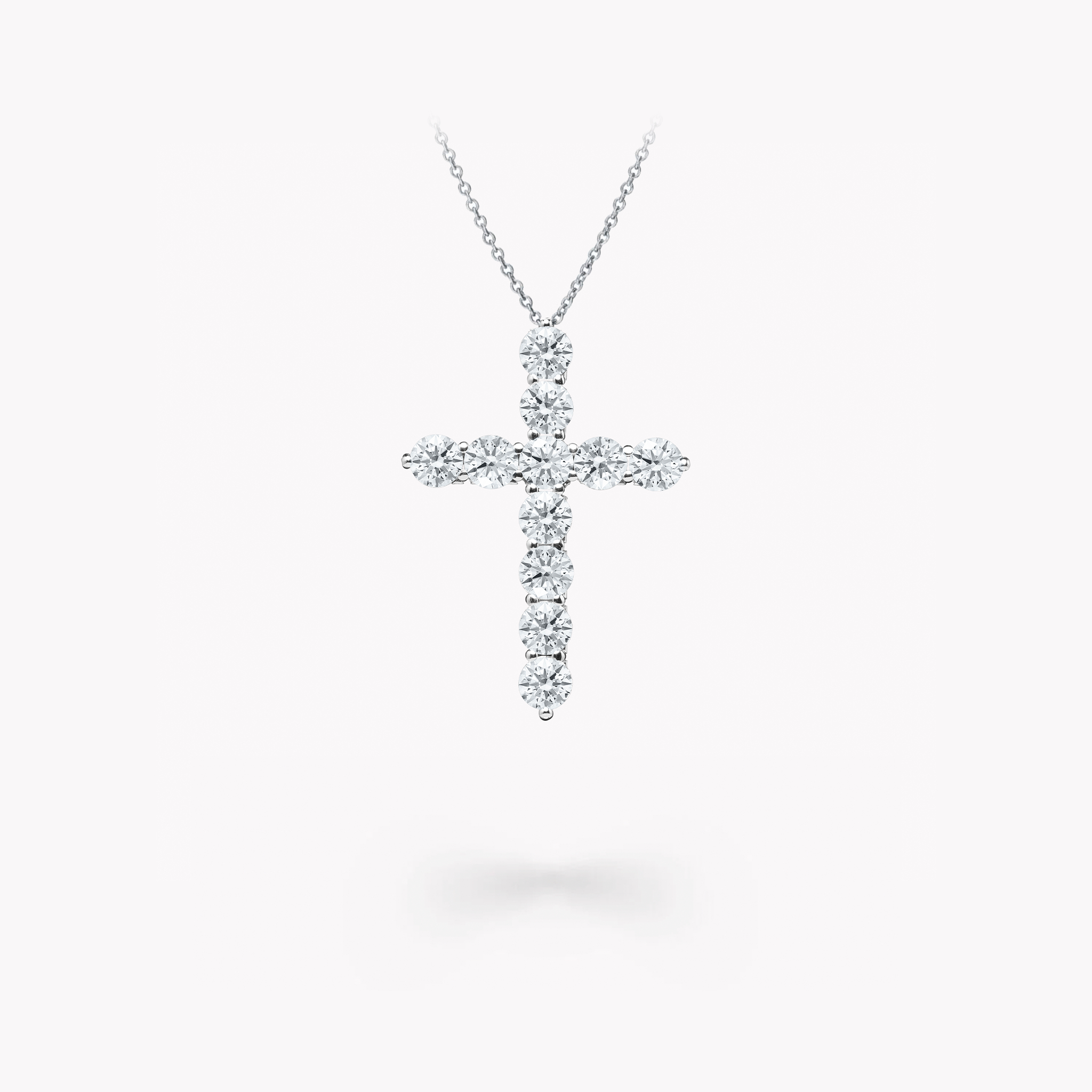 Підвіска хрестик з натуральними діамантами
