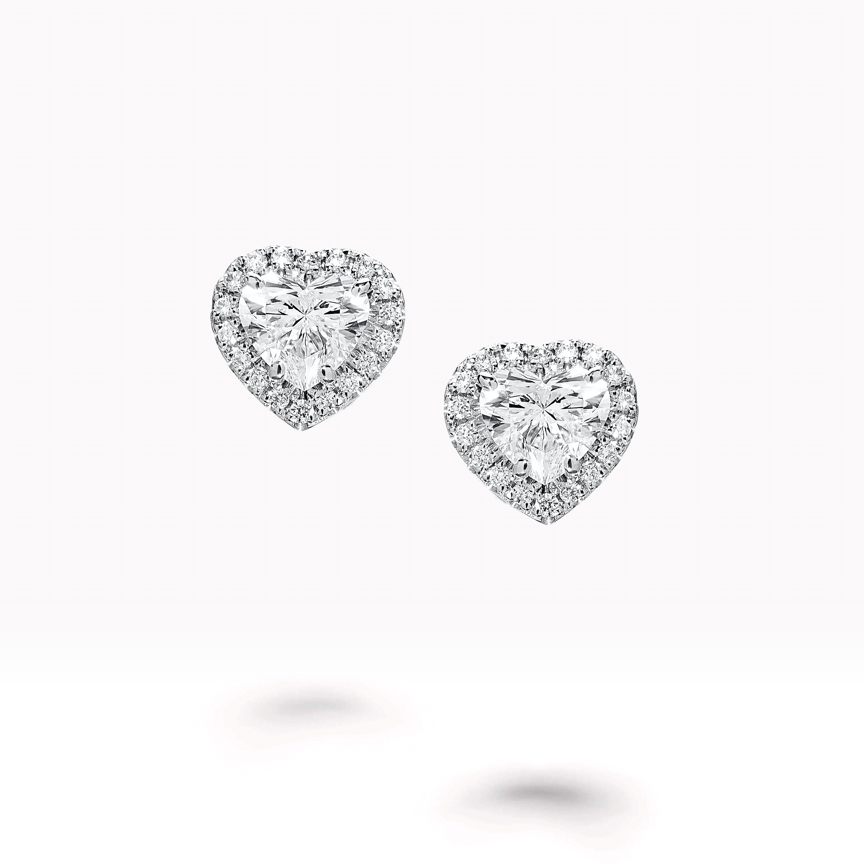 Сережки у формі серця з білого золота з діамантами Legenda